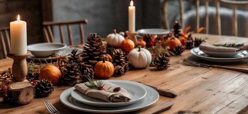 Traditional,Thanksgiving,Dinner,,Preparation,For,Dinner,,Table,Setting